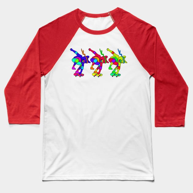 Skate Cats Baseball T-Shirt by Woah_Jonny